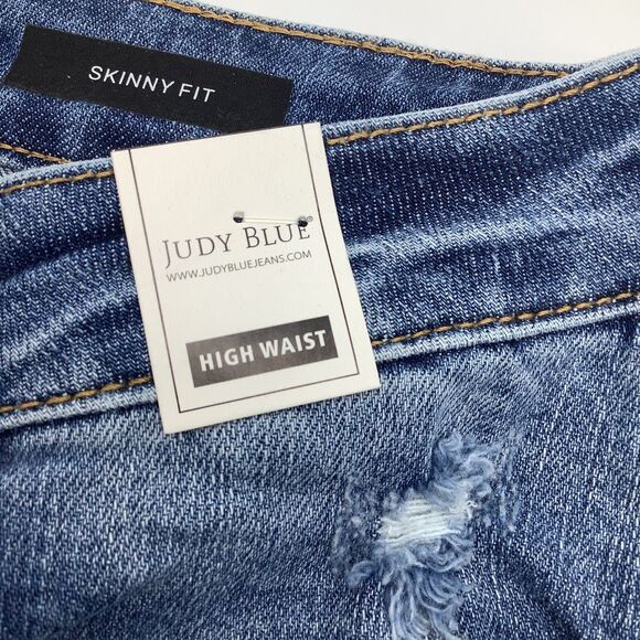Judy Blue Womens Skinny High Waist Lemon Patch Distressed Jeans Size 5/27 NWT - Picture 7 of 13